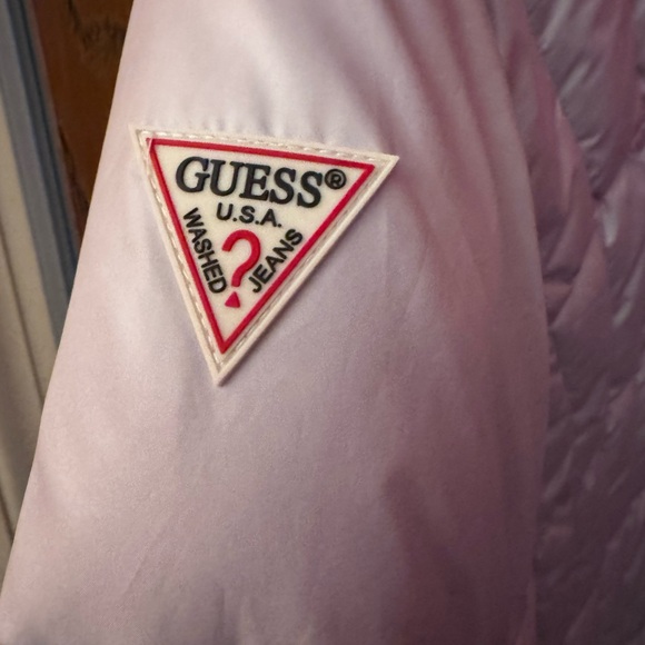 NWOT Guess Quilted Puffer Jacket Cire Packable Ski Snow Winter Coat Cream White - Picture 8 of 11